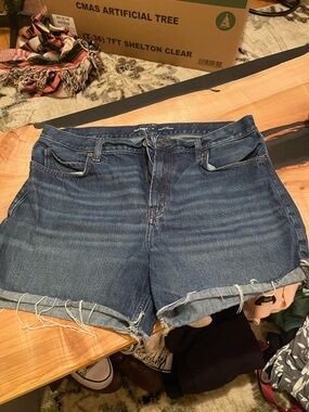 Old Navy Dark Blue Rolled Hem Denim Shorts